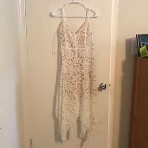 LuLu's One Wish White Lace Dress- worn once!